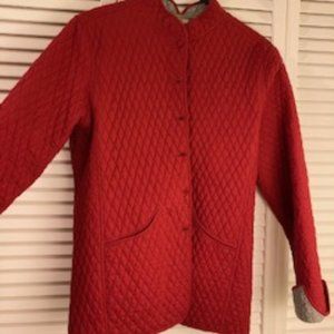 Anokhi 100% organic cotton quilted jacket red, long-sleeved